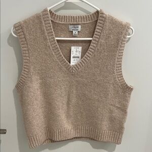 J. Crew Women's Beige V-Neck Sweater Vest